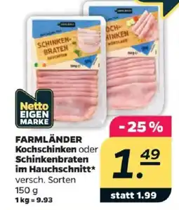 Netto FARMLÄNDER Kochschinken oder Schinkenbraten Angebot