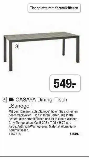 Hagebau Casaya Dining-tisch „sanogo“ Angebot