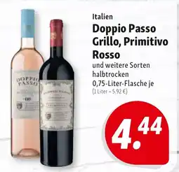 Nah & Frisch Doppio Passo Grillo, Primitivo Rosso Angebot