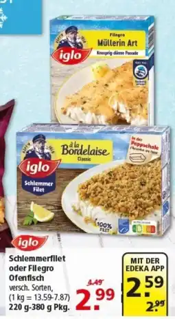 Multi Markt iglo Schlemmerfilet oder Filegro Ofenfisch Angebot
