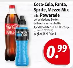 Nah & Frisch Coca-Cola, Fanta, Sprite, Mezzo Mix oder Powerade Angebot