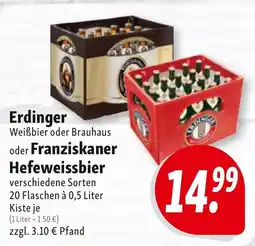 Nah & Frisch Erdinger Weißbier oder Brauhaus oder Franziskaner Hefeweissbier Angebot