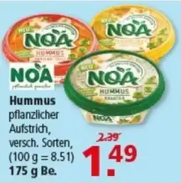 Multi Markt NOA Hummus pflanzlicher Aufstrich Angebot