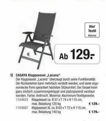 Hagebau Casaya Klappsessel Lacona Angebot