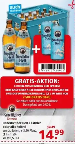 Multi Markt Benediktiner Weissbräu Benediktiner Hell, Festbier oder alkoholfrei Angebot