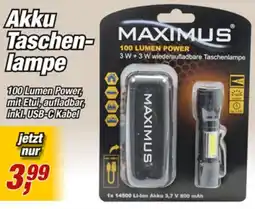 Posten Börse Akku Taschenlampe MAXIMUS Angebot