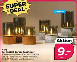 Netto Nord 3er-Set LED-Kerzen Rauchglas Angebot
