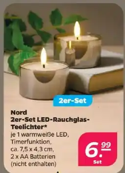 Netto Nord 2er-Set LED-Rauchglas-Teelichter Angebot
