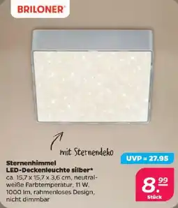 Netto BRILONER Sternenhimmel LED-Deckenleuchte silber Angebot