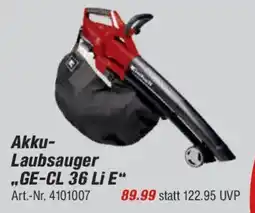 toom Baumarkt Akku-Laubsauger "GE-CL 36 Li E" Angebot