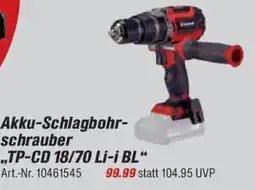 toom Baumarkt Akku-Schlagbohr-schrauber "TP-CD 18/70 Li-i BL" Angebot
