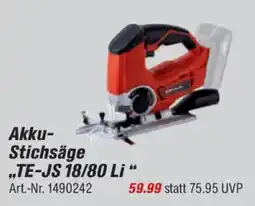toom Baumarkt Akku-Stichsäge "TE-JS 18/80 Li" Angebot