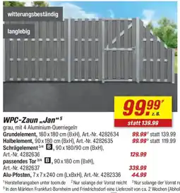 toom Baumarkt WPC-Zaun „Jan“ Angebot