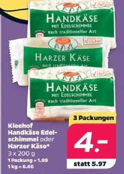 Netto Kleehof Handkäse Edelschimmel oder Harzer Käse Angebot