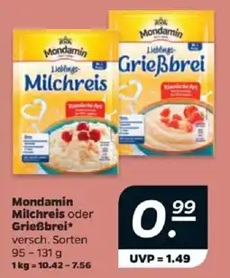 Netto Mondamin Milchreis oder Grießbrei Angebot