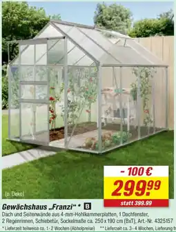 toom Baumarkt Gewächshaus „Franzi“ Angebot