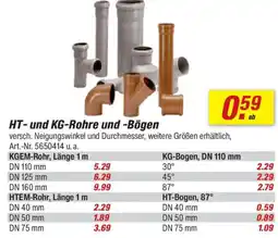 toom Baumarkt HT- und KG-Rohre und -Bögen Angebot
