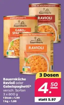 Netto Bauernküche Ravioli oder Gabelspaghett Angebot