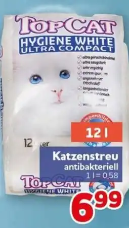 CENTERSHOP TOP CAT HYGIENE WHITE ULTRA COMPACT Katzenstreu antibakteriell Angebot