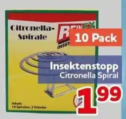 CENTERSHOP REINEX Insektenstopp Citronella Spiral Angebot