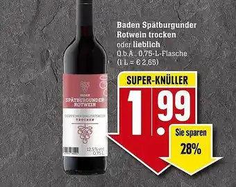 Scheck-in-Center Baden Spätburgunder Rotwein trocken oder lieblich Angebot