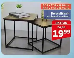 CENTERSHOP Beistelltisch aus Metall und Holz Angebot