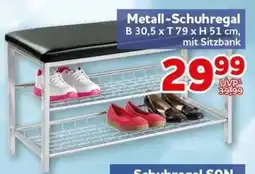CENTERSHOP Metall-Schuhregal mit Sitzbank Angebot