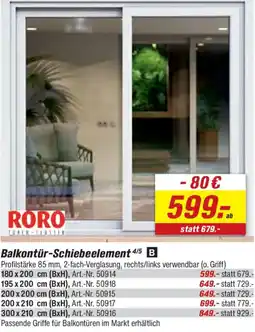 toom Baumarkt Balkontür-Schiebeelement 4/5 B Angebot