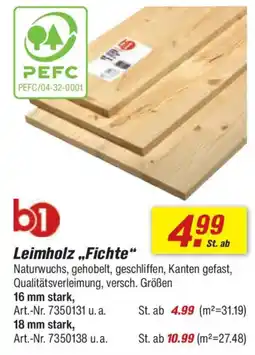 toom Baumarkt b1 Leimholz „Fichte“ Angebot