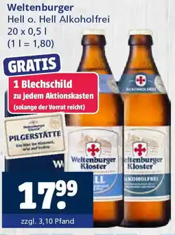 Getränkewelt Weltenburger Hello. Hell Alkoholfrei Angebot