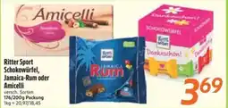 inkoop Ritter Sport Schokowürfel, Jamaica-Rum oder Amicelli Angebot