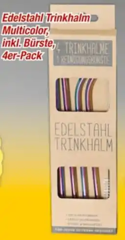 Posten Börse Edelstahl Trinkhalm Multicolor, inkl. Bürste Angebot