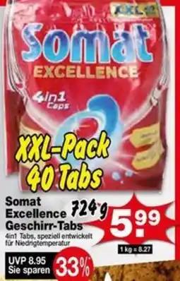 Krümet Sonderposten Somat Excellence Geschirr-Tabs Angebot