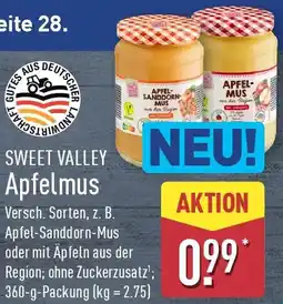 Aldi Nord SWEET VALLEY Apfelmus Angebot