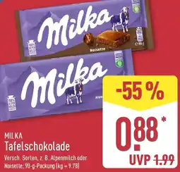 Aldi Nord MILKA Tafelschokolade Angebot