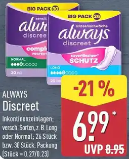 Aldi Nord ALWAYS Discreet Angebot