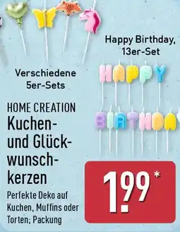 Aldi Nord HOME CREATION Kuchen und Glückwunschkerzen Angebot