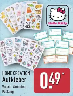 Aldi Nord HOME CREATION Aufkleber Angebot