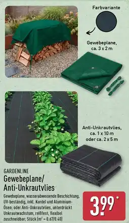 Aldi Nord GARDENLINE Gewebeplane/ Anti-Unkrautvlies Angebot