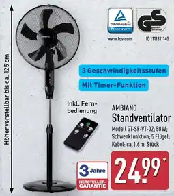 Aldi Nord AMBIANO Standventilator Angebot