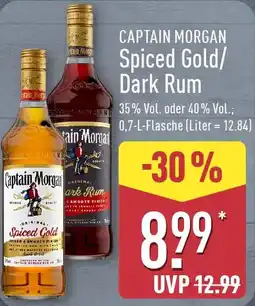 Aldi Nord CAPTAIN MORGAN Spiced Gold/ Dark Rum Angebot