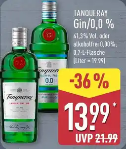 Aldi Nord TANQUERAY Gin/0,0 % Angebot