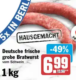HIT Deutsche frische grobe Bratwurst Angebot