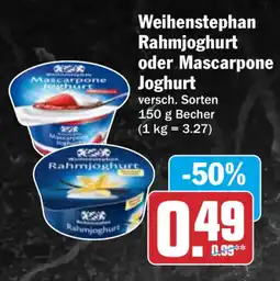 HIT Weihenstephan Rahmjoghurt oder Mascarpone Joghurt Angebot