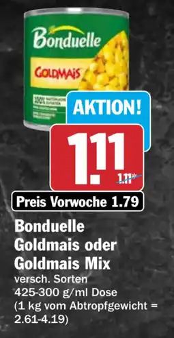 HIT Bonduelle Goldmais oder Goldmais Mix Angebot