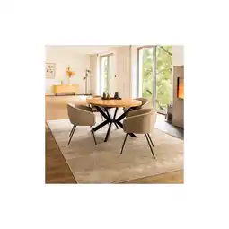 Netto Marken-Discount HOME DELUXE Esstisch Rund Ausziehbar AVENTURA inkl. Sternfuß - 120-160 x 120 cm Light Oak Angebot