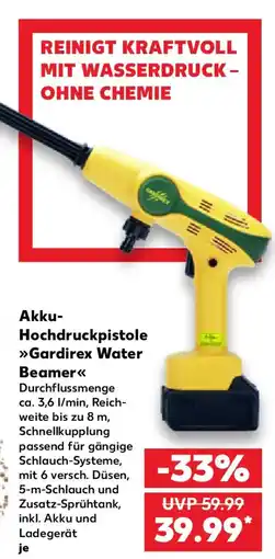 Kaufland Akku- Hochdruckpistole Gardirex Water Beamer Angebot
