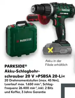 Kaufland PARKSIDE Akku-Schlagbohrschrauber 20 V PSBSA 20-Li Angebot