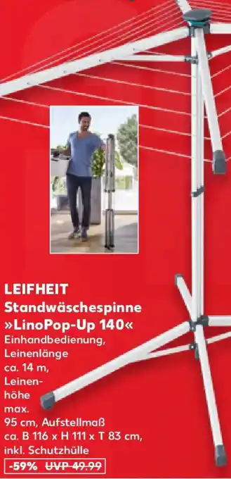 Kaufland LEIFHEIT Standwäschespinne LinoPop-Up 140 Angebot