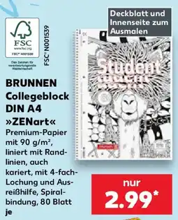 Kaufland BRUNNEN Collegeblock DIN A4 ZENart Angebot